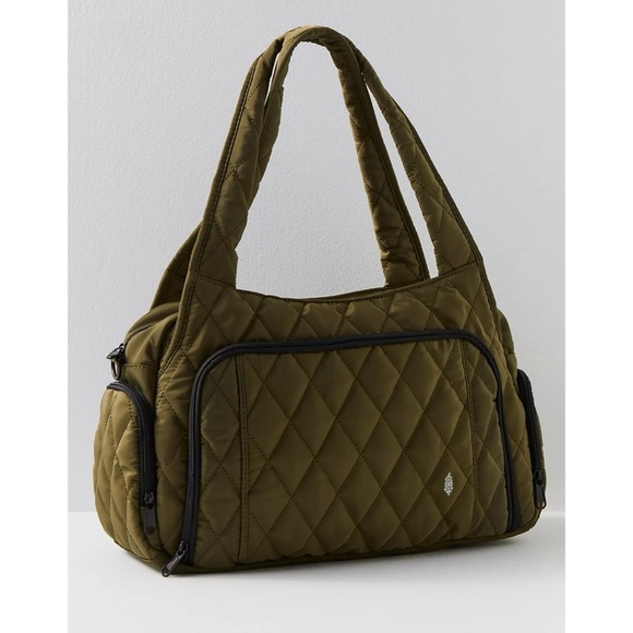 New Free People Movement Quilted Duffle Bag Tote in Green FP Movement - Picture 7 of 10